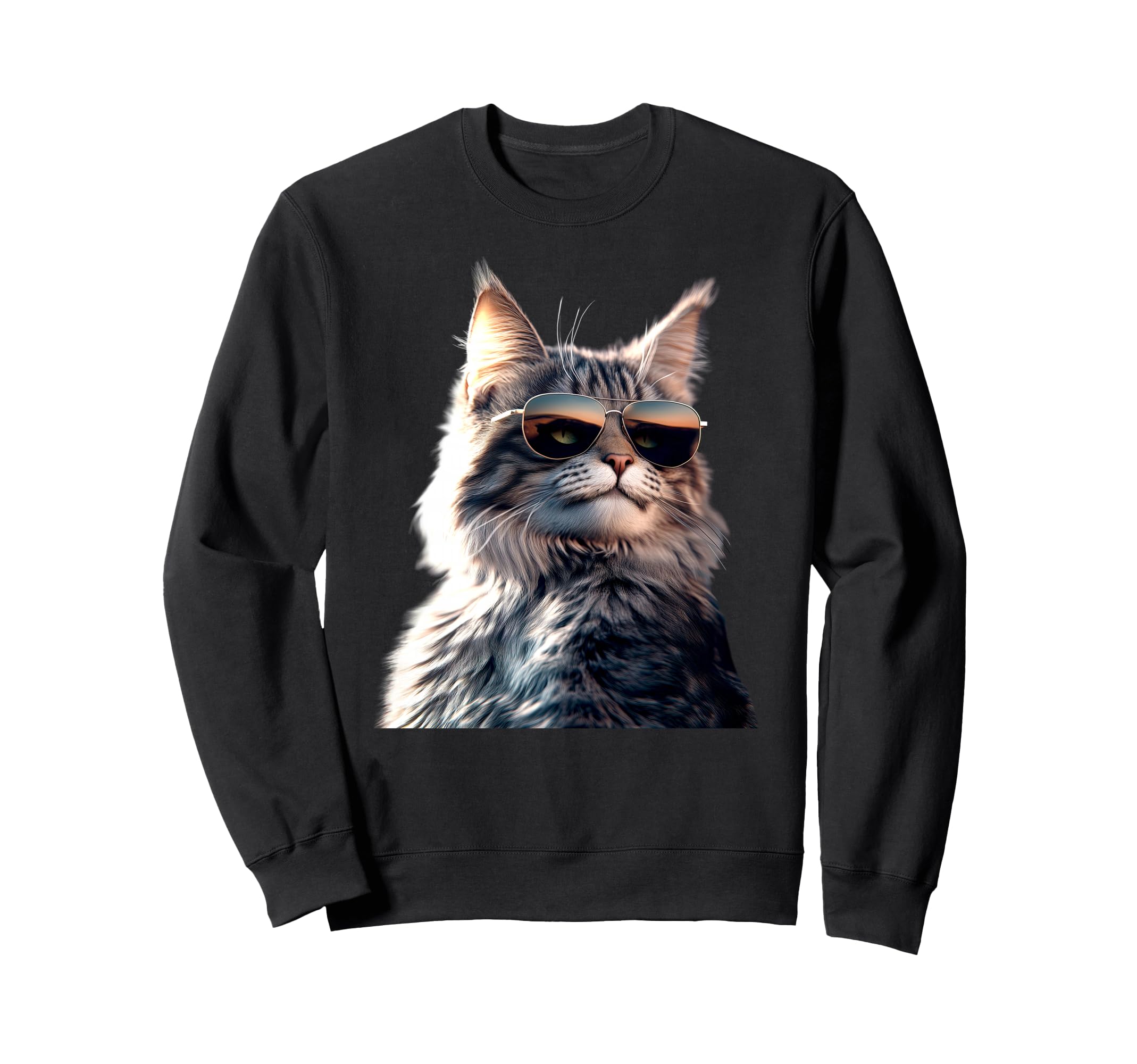 

Maine Coon Cat Wearing Sunglasses Cute Maine Coon Cat Sweatshirt