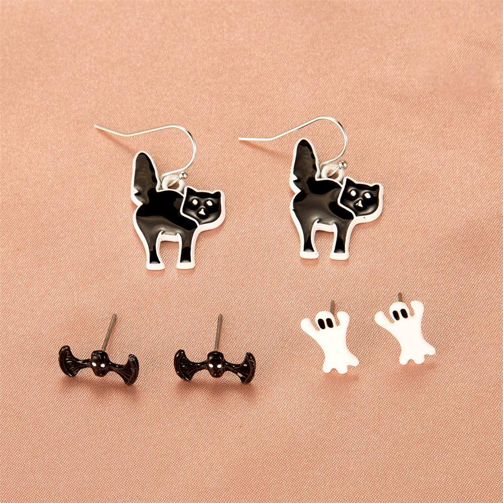 Unique Halloween Earrings: Creative Skull, Pumpkin, Bat, Fun Studs