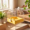Cage Bird Bath with Food Tray Enclosed Hanging Dome Birdbath