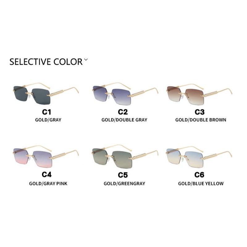 Ladies Sunglasses, Threaded Frameless Trimmed Sunglasses, Stylish Square Sunglasses
