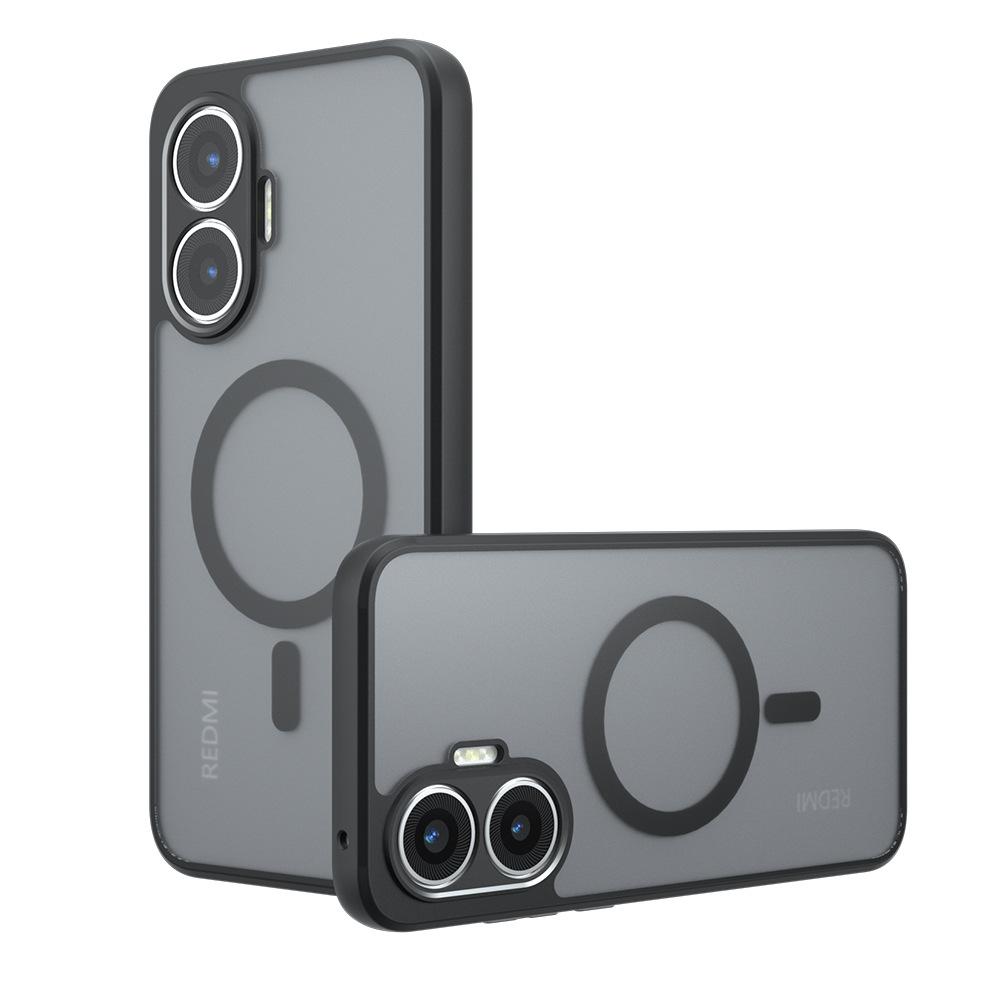 

Магнитный акриловый чехол для MagSafe для Redmi Turbo 4 Pro A5 4G Беспроводная зарядка Ударопрочный бампер из ПК+ТПУ для POCO F7 Ultra C71 For POCO F7 чёрный
