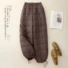 Winter Women's  Light Straight Leg  Down Cotton Pants Women Drape Thin Cold-proof Clip Cotton Wide-leg Pants