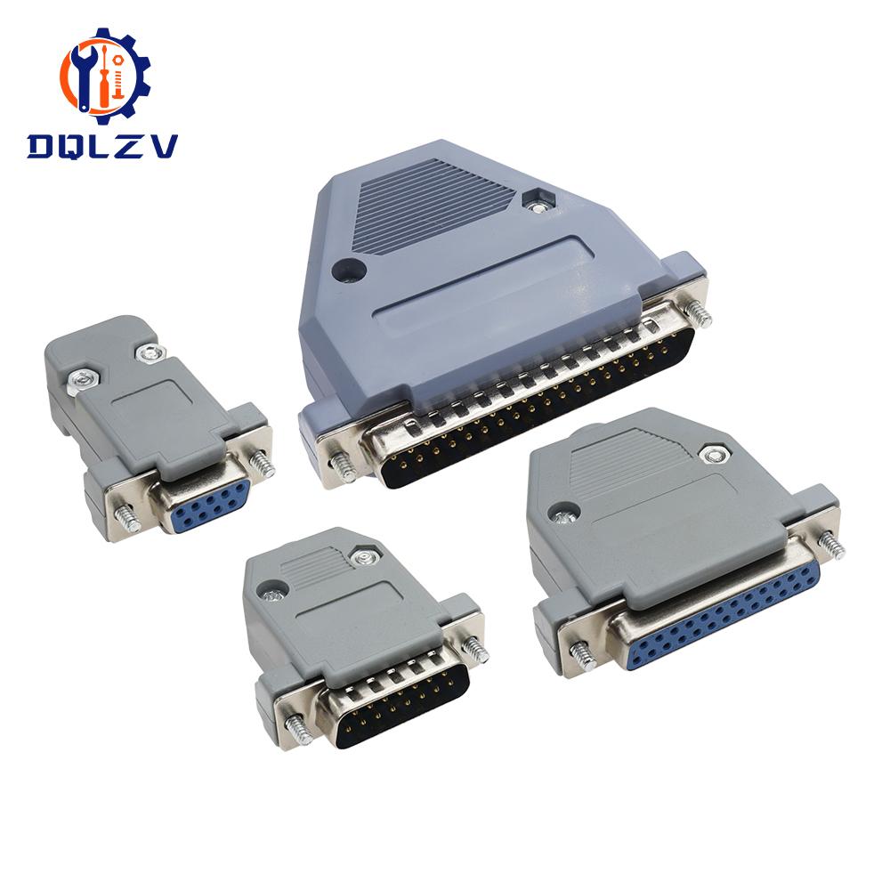 DB15 DB25 DB9 DB37 Parallel Serial Port Fmale/Male Solder Connector+Plastic Assemble Shell Cover 37 9 15PIN VGA Adapter