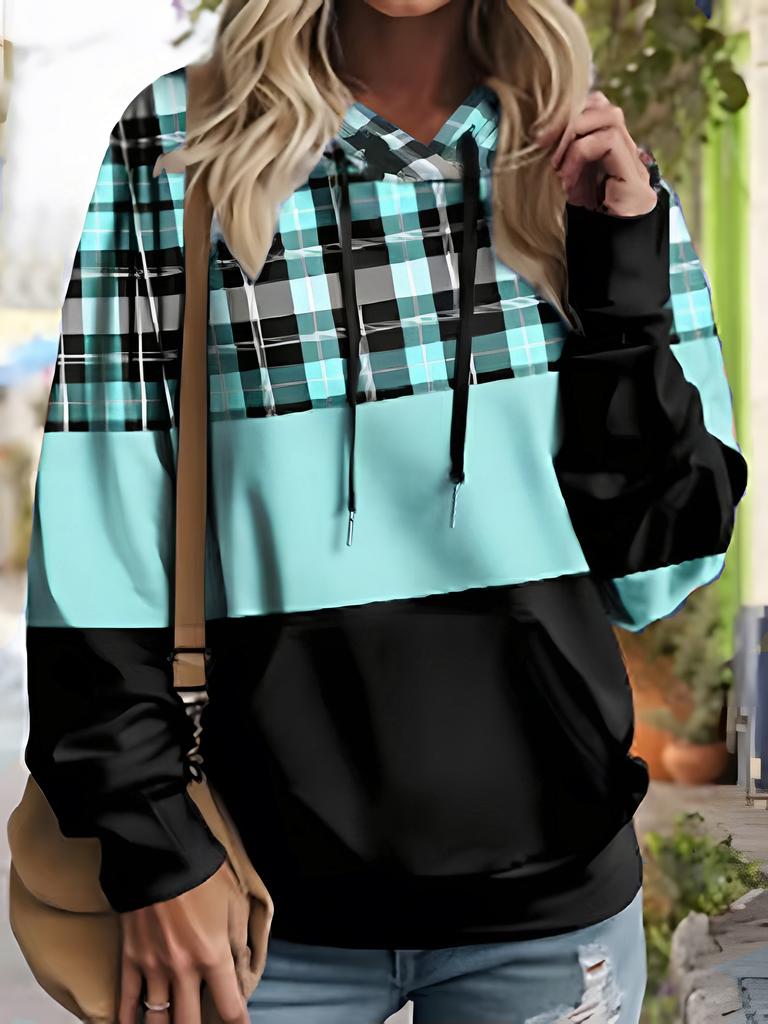 Large women's casual hooded sweatshirt with pockets