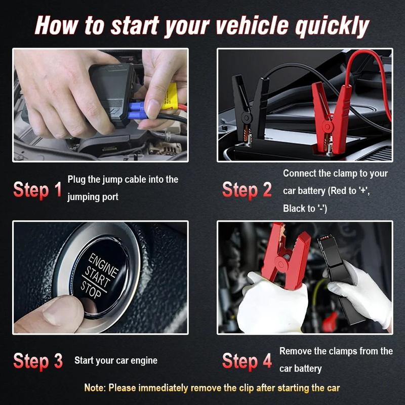 4000A/2000A/600A Portable Car Jump Starter PowerBank Booster Charger 12V Starting Device Petrol Diesel Car Booster JumpStarter