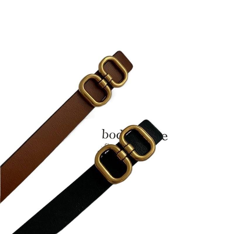 Trendy Pu Brown Waist Belt For Women With Elegant Vintage Butterfly Round Style Buckle