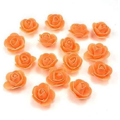 Künstliche Mini Orange Rosenblume zur Dekoration, Heimdekor und Basteln Falsche Blumen (Für dich: 3cm, Packung mit 100)