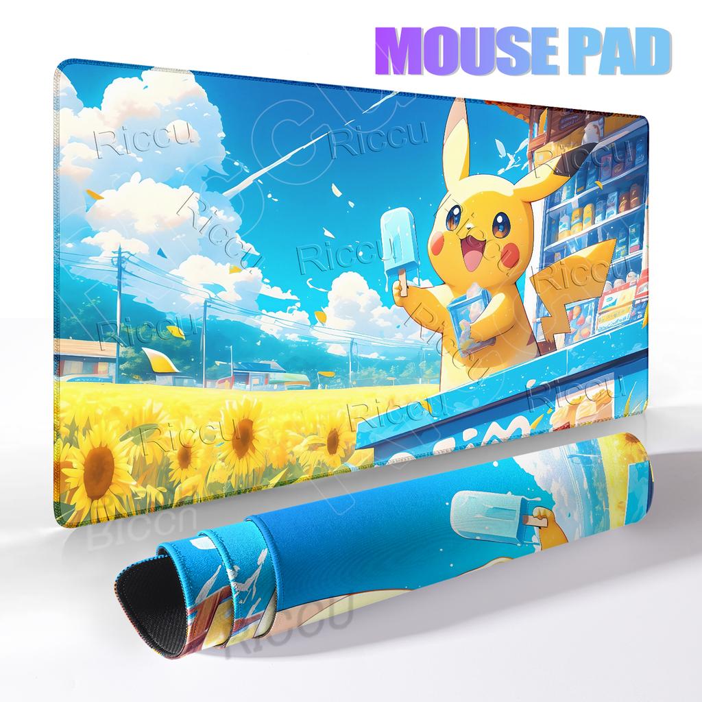 Pikachu Extended Gaming Mousemat Big Size Desk Carpet Non-Slip Rubber PC Keyboard Rug Anime Pokemon Mousepad for E-Sports Gamer