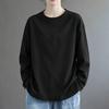 Classic Mens Big and Tall Shirts Cotton Long Sleeve Crewneck Casual Tops Plus Size Basic Tee Shirts Business Loose Men T-shirt