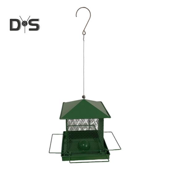 

Металлическая кормушка для птиц для улицы, подвесная железная кормушка для диких птиц, защищающая от белок, для сада, двора, украшения заднего двора темно-зеленого