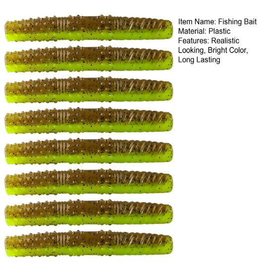 8Pcs Floating Worms Bass Fishing Lures Realistic Looking Bright Colors Reusable Outdoor Fishing Baits Soft Lures