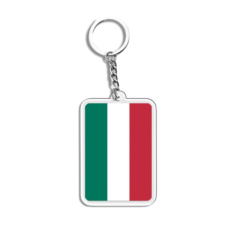 Acrylic Keychain Country Flags Collection United States Spain Russia France For Car Key Bag Gift Souvenir