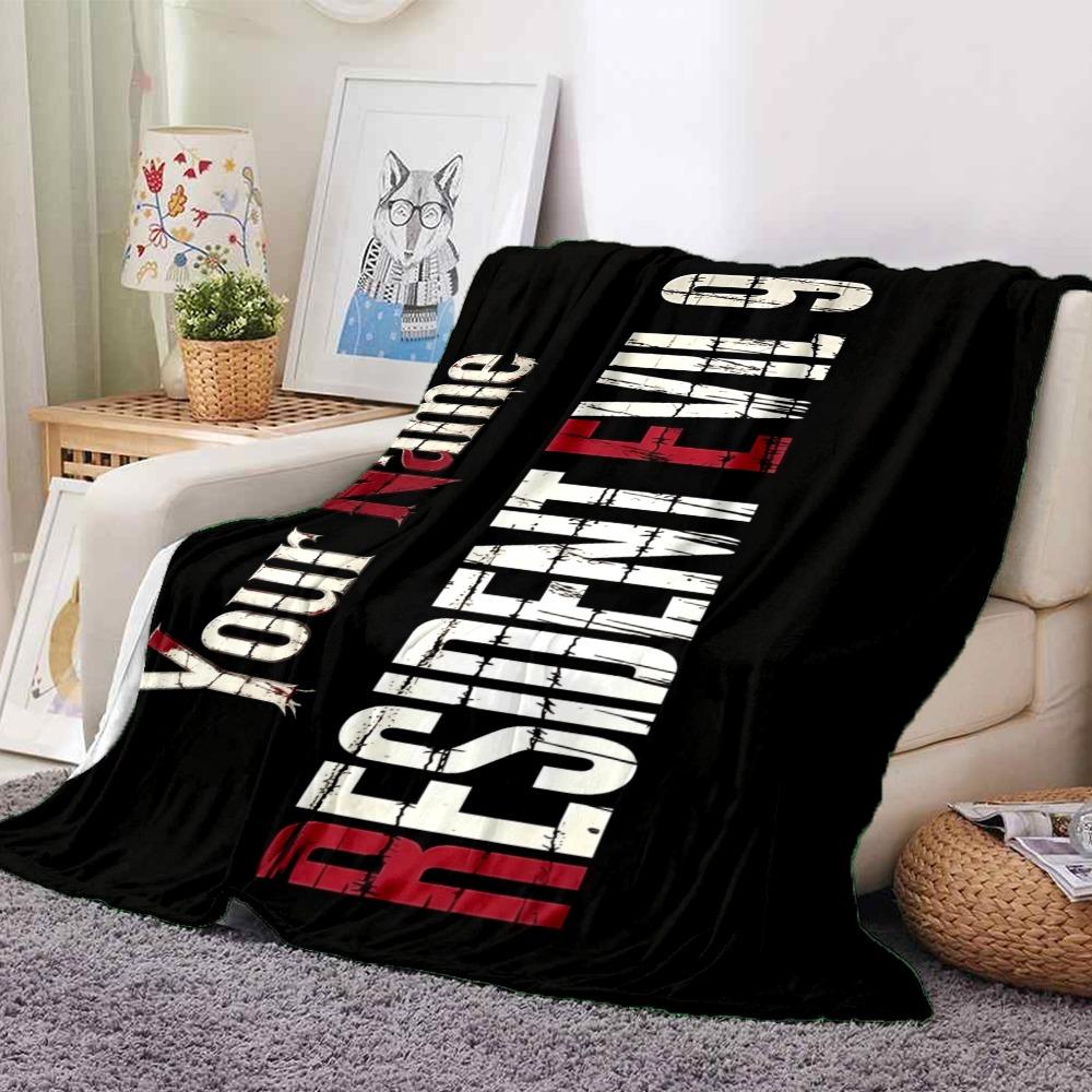 Custom 1Pc Custom Resident Evil Fleece Flannel Blanket Soft Warm Cozy Office Throw For Bedroom Couch Travel Birthday Xmas Gift