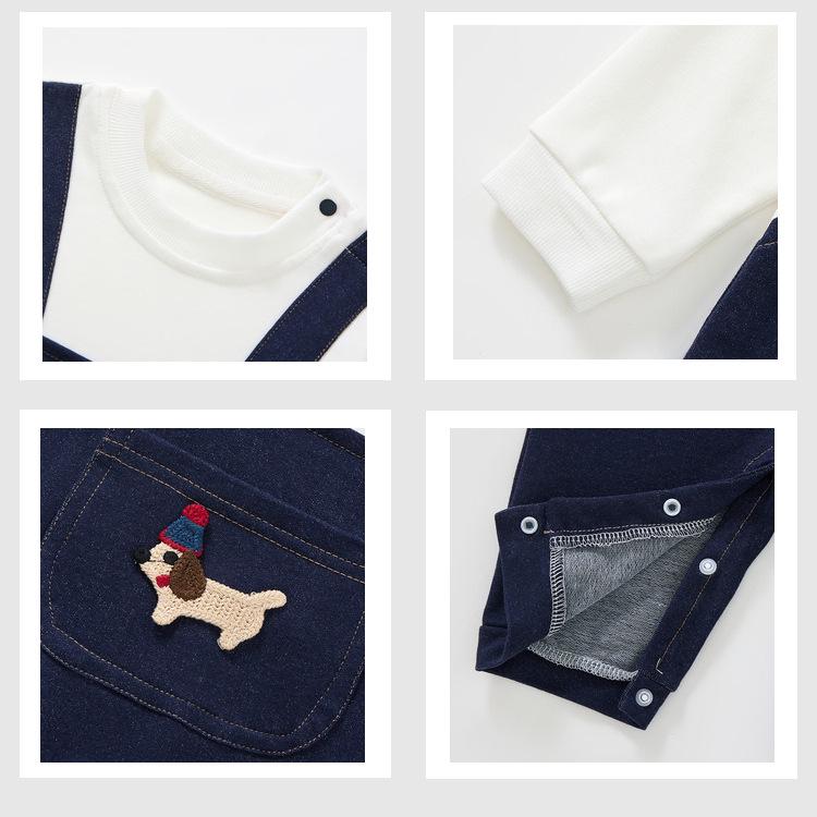 Trendy Infant Romper: Boys' & Girls' Long-Sleeve Two-Piece Jumpsuit