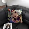Arataki Itto Genshin Impact Cute Cushion Cover Natural Linen Organic Fabric Double-Sided Printing Sofa Home Decor Pillow Case