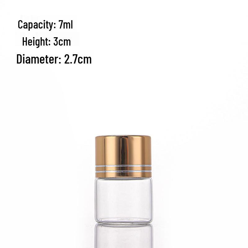 Gold Line 27mm Screw Cap Glass Vial - Sealed Saffron Storage Bottle with Aluminum Cap