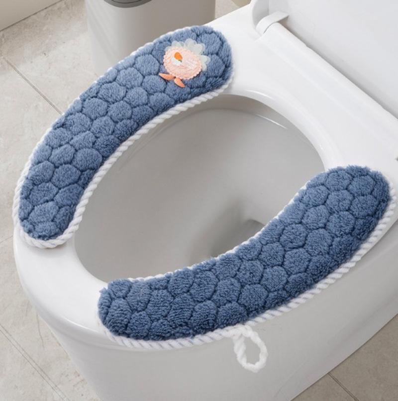 

Универсальная подушка на сиденье унитаза на липучке - Флисовая подкладка, Утолщенная, Моющаяся для всех сезонов