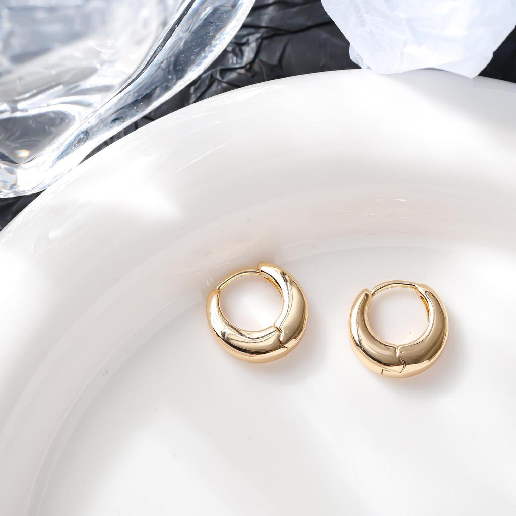 Trendy European Metal Round Earrings: Stylish, Versatile, High-Class Design for Men and Women