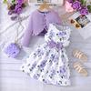 Fuste copii 2-8 ani Modele de primăvară și toamnă Rochie colorată pentru bebeluși + Jachetă de culoare solidă Costum pentru bebeluși la modă
