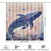 Whale Bathing Blue Shower Curtain For Bathroom Decor Coral Sea Life Print, Polyester Fabric Waterproof 3D Printing Shower Curtai