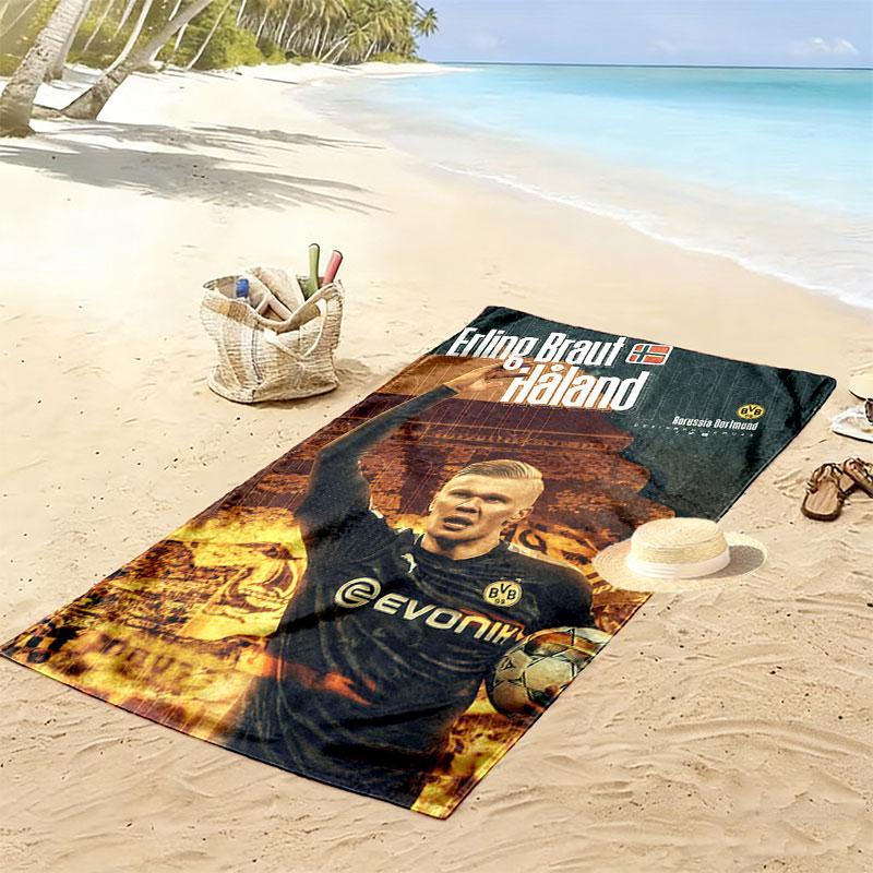 Football star Print Beach Towel, Large Soft Quick Dry Towel for Beach Camping Swimming