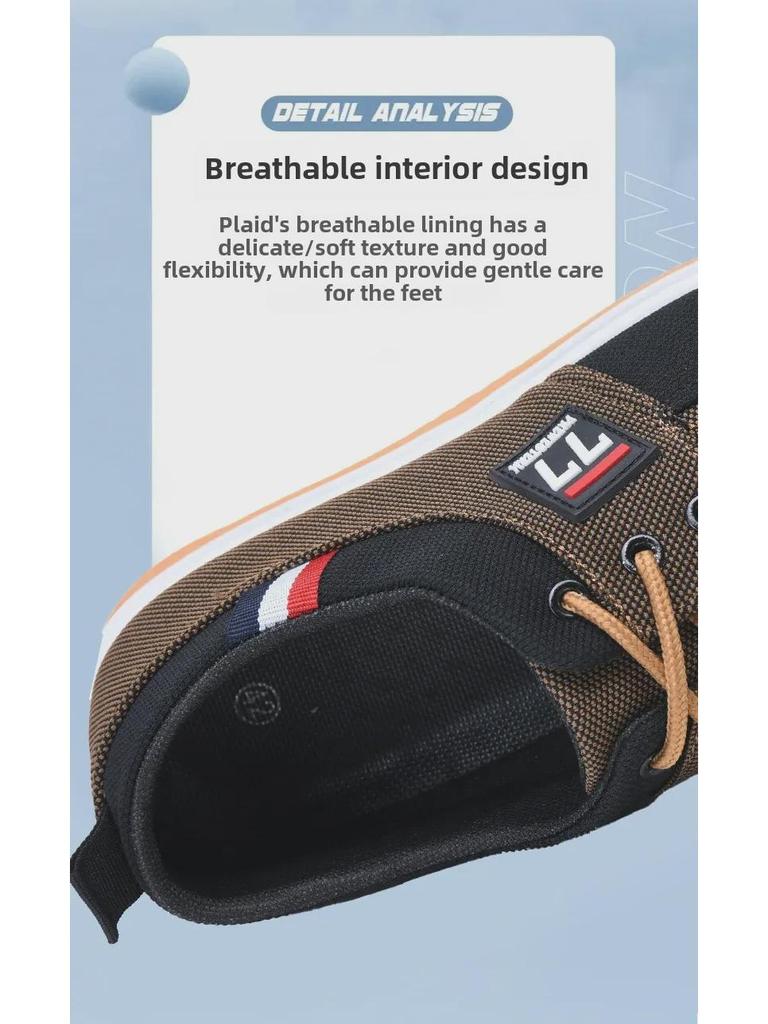 Męskie oddychające, lekkie, odporne na zużycie płócienne buty do biegania z podeszwą z kauczuku – wszechstronne na jesień i do prowadzenia samochodu.