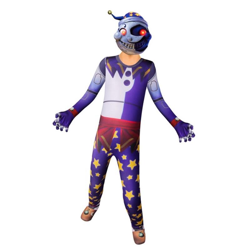 

Sundrop Клоун Fnaf Косплей Одежда Мальчики Девочки Боди Маска Комбинезон Вечеринка 160Y