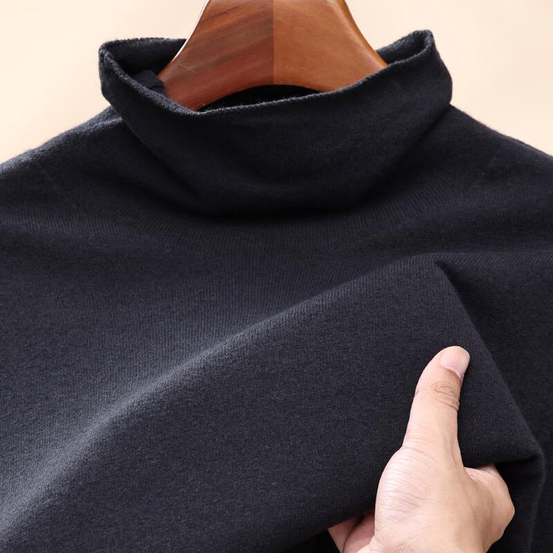 Hengyuanxiang Men's 100% Pure Wool Turtleneck Pullover Sweater