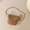 Pure Color Children Straw Bag Handmade Rattan Bag New Handwoven Beach Bag  Women