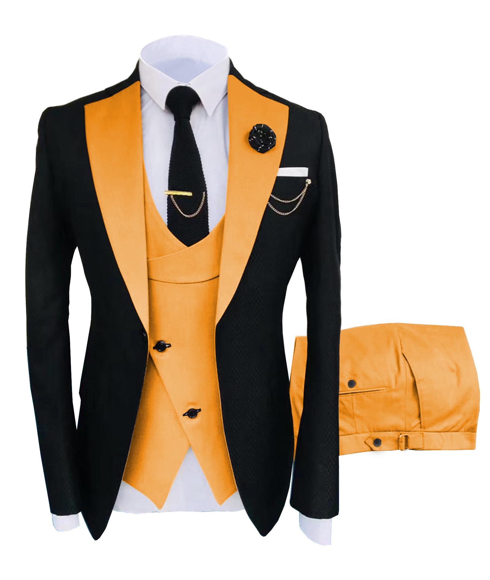 

Men s European/American Business Style 3-Piece Suit Set for Wedding & Banquet – Groom/Best Man Plus Size M