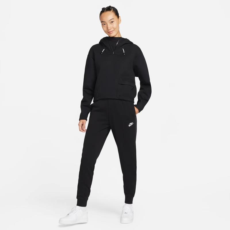 Nike Solid Logo Print Drawstring Elastic Waist Sports Pants Women Pants Black DR6162-010