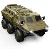 DEERC Military Remote Control Car Armored Vehicle 6WD 1 16 All-Terrain Compatible Operation Time 120 Minutes Includes 2 Batteries Low Voltage Alarm