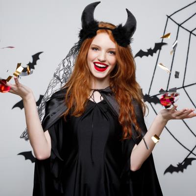 Cadılar Bayramı Şeytan Boynuzu Saç Çemberi Öküz Boynuzu Çiçekli Tül El Yapımı File Saç Bandı Parti Cosplay Kostüm Aksesuarı