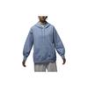 Flight Solid Color Hooded Fleece Lined Drawstring Casual Sweatshirt Women's Blue Gray FB5111-436