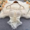Y2k Niche Design Clothes Blouses Sexy Crop Tops Women Corset Lace Bandage T-shirt Camisole Women Sling Tank Top Fashion Sleeveless Waistcoat