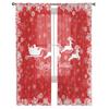 Christmas Snowman Älg Snowflake Skira Gardiner för barn Sovrum Vardagsrum Voile Gardiner Xmas Kök Tyll Gardin