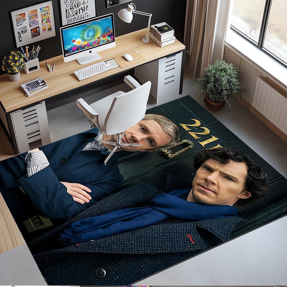 Sherlock Printed Carpet Rug for Office Chair Living Room Bedroom Kitchen Room Decor Gifts