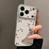 ins wind advanced sense silver frame full screen petal mobile phone case for iPhone17Pro large window soft case all-inclusive