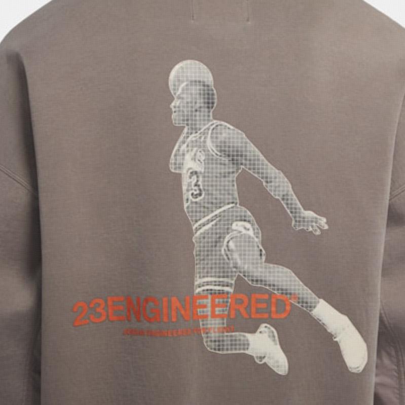 Jordan 23 Engineered Casual Knit Crew Neck Sweater Men Sweatshirt Brown Grey DD0849-229