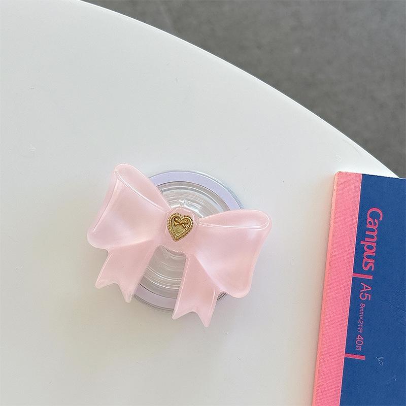 Small Love Three-Dimensional Bow Mobile Phone Airbag Bracket Magnetic Suction Telescopic Folding Desktop Bracket Wind