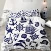 Navigation Anchor Rudder 3D Printed Bedding Set Cozy Duvet Cover King Queen Twin Single Size Birthday Gift Boy Kid Bedroom Decor