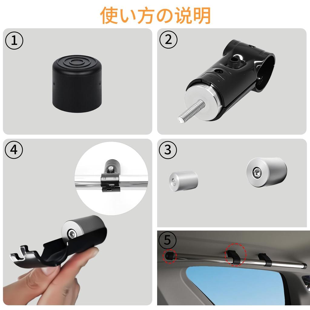 Vevesoas of Car Roof Rack Side Left and Right Set with Erector for Minivans and Compact Made of Stainless Steel and Comfortable for Hanging Clothes