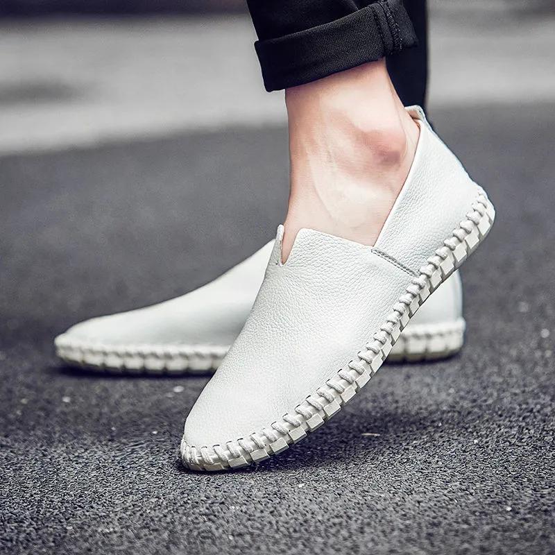 2025 Flats Shoes Thin Soles Leather Shoes Loafers Leather Shoes Casual Shoes Moccasins Breathable Men Driving Large size50