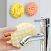 2/3/4Pcs Donut Sponge with Suction Cup Non-Scratch Quick Drainage Sponge Non-stick Dishwashing Brush Cookware