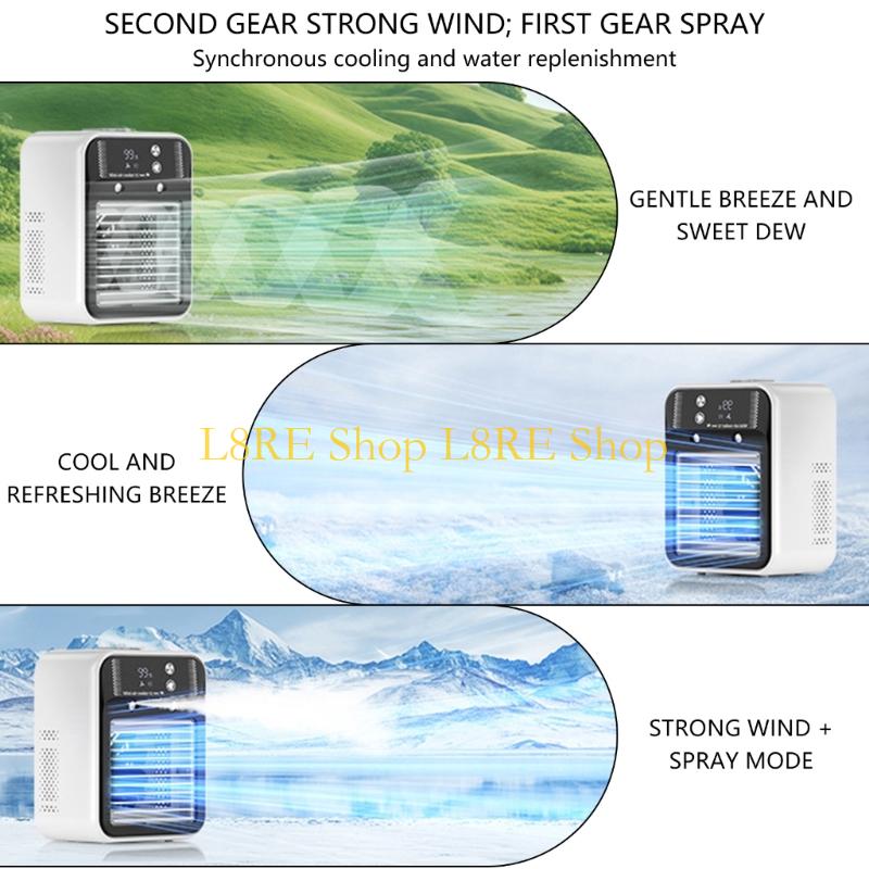 L8RE Portable Mini Air Conditioner Cooling Fan 2 Speed Cooling Fan Replace For Bedroom Room Outdoor Office Desk Cooling Fan