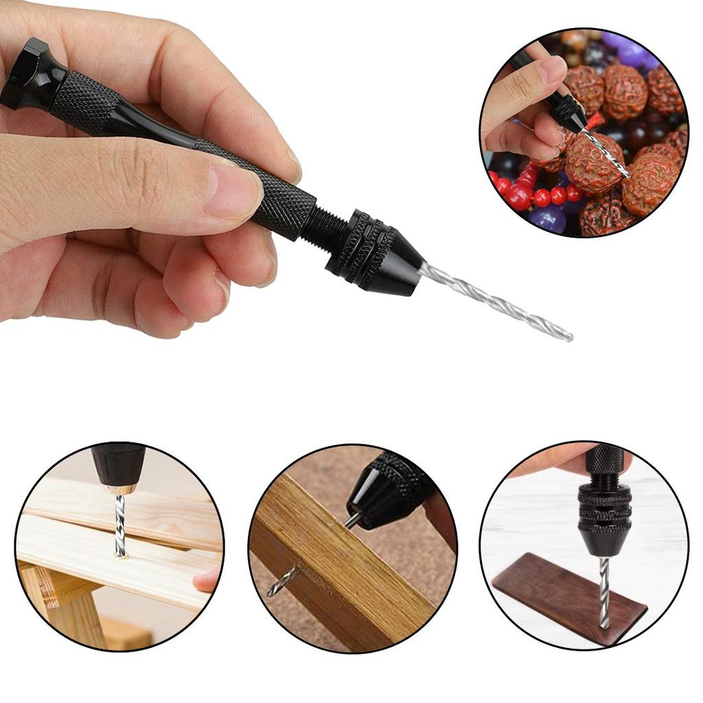 SeonFook Hand Micro Drill Bit Stainless Steel Micro Hole Drilling Precision Quiet Manual DIY Craft Plastic Model Tool Drill, Drill, Set, Drill,