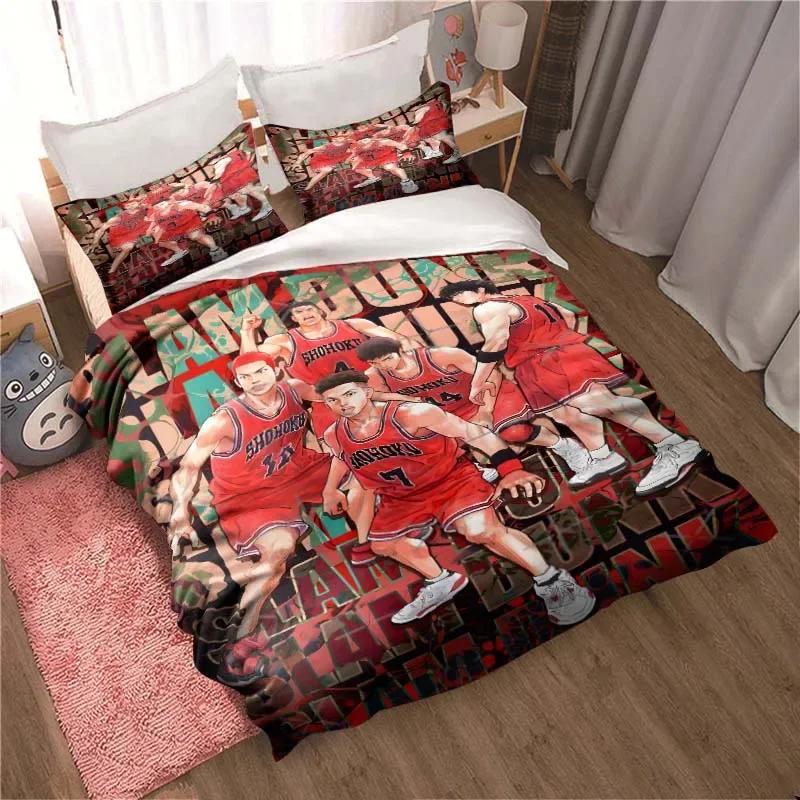 Slam Dunk Cartoon Printed Bedding Sets Exquisite Bed Supplies Set Duvet Cover Bed Comforter Set Bedding Set Luxury Birthday Gift