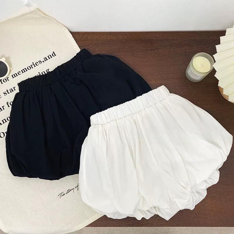 Dívčí šortky Dětské kalhoty poupě K dýňové kalhoty Nadýchané Dívčí jednobarevné Lucernové kalhoty Dívčí letní tenké šortky