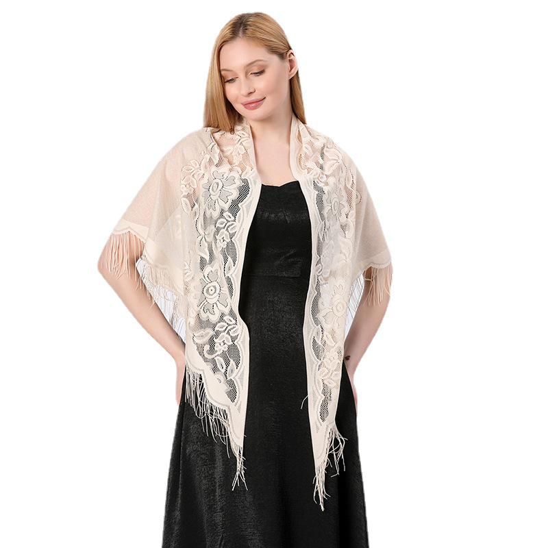 Elegant Lace Triangle Shawl for Brides and Bridesmaids: Perfect for Weddings and Evening Gowns