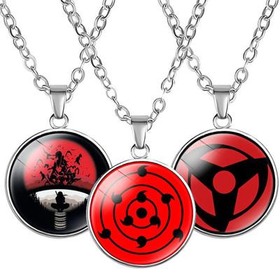 Naruto Time Gemstone Glass Pendant Necklace Cartoon Anime Character Cute Style Jewelry Chain Necklace Birthday Gift